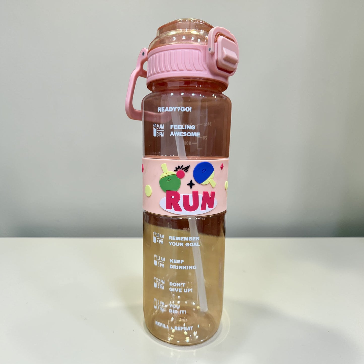 RUN Motivational Water Bottle | Detail View