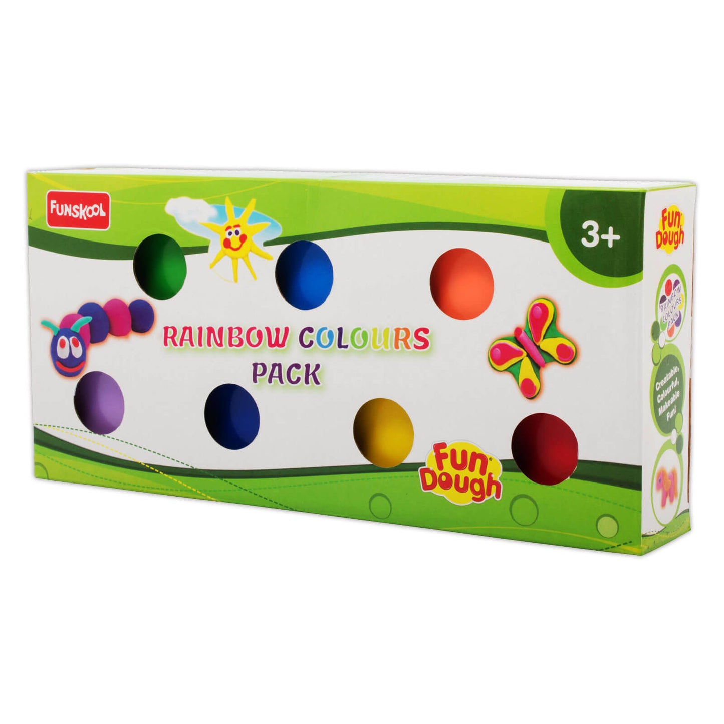 Funskool Fundough Rainbow Colors Playdough: 7 Vibrant Tubs for Creative Kids