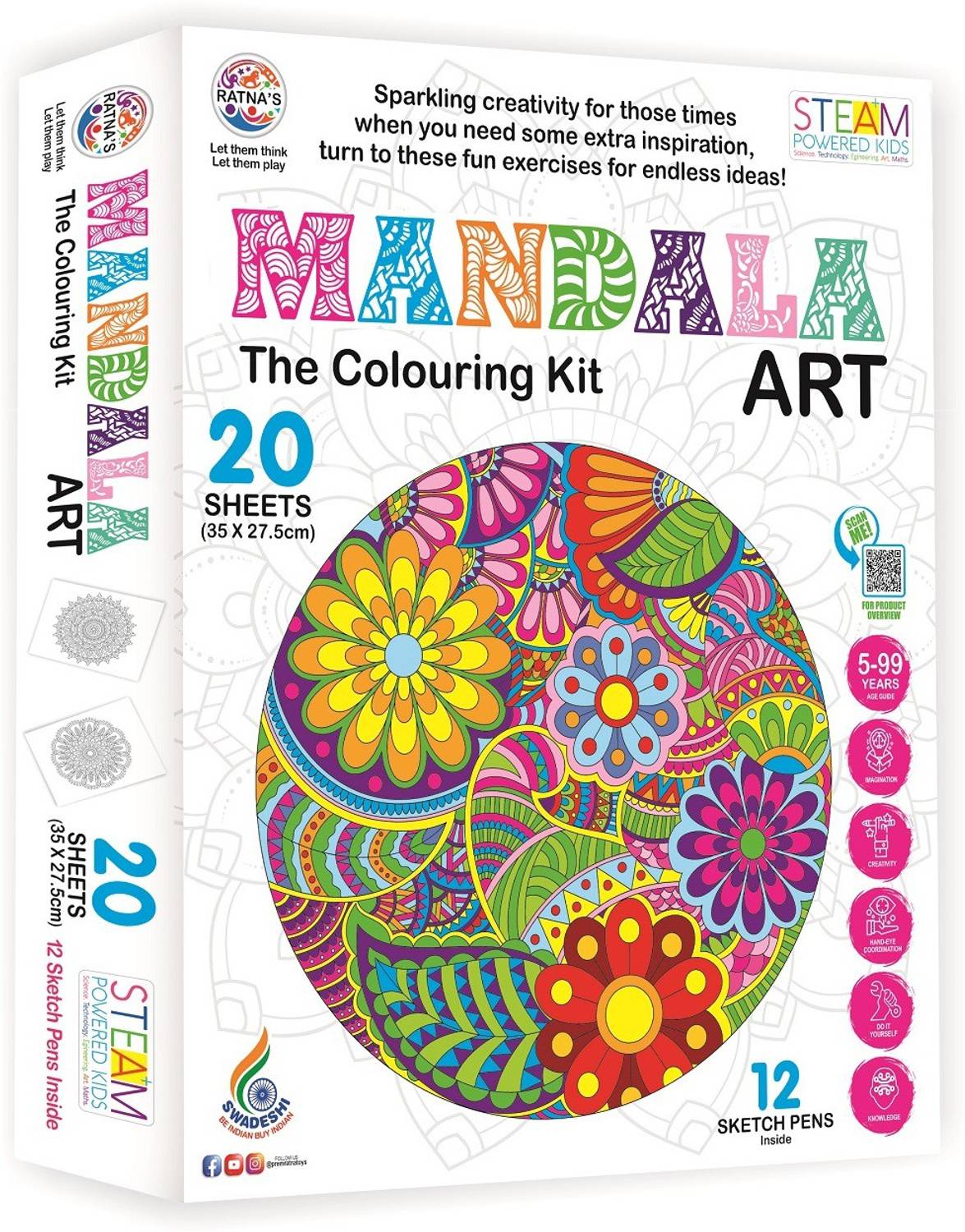 Ratna's Mandala Art Colouring Kit for Creative Minds of All Ages