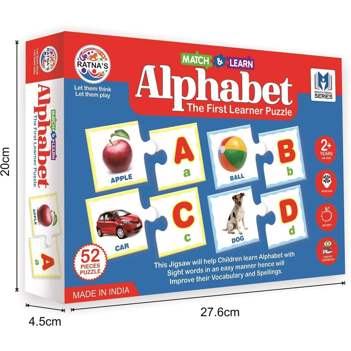 Ratna's 48-Piece Alphabet Jigsaw Puzzle | Educational Learning Toy