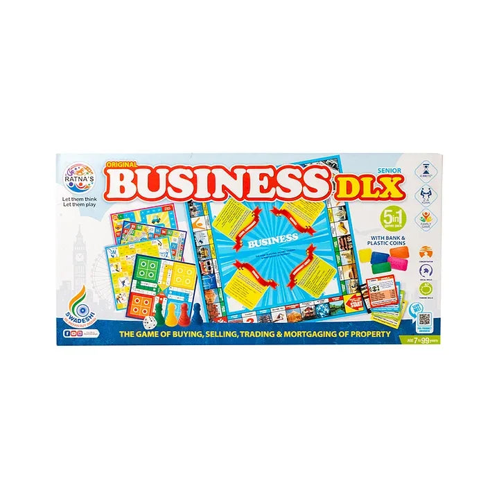 Ratna's 5-in-1 Deluxe Board Game Pack | Kids and Family Games