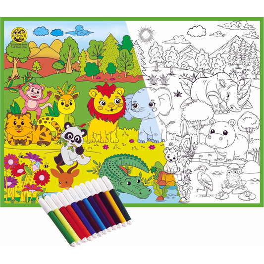Jungle Jr Colouring Mat | Design Detail