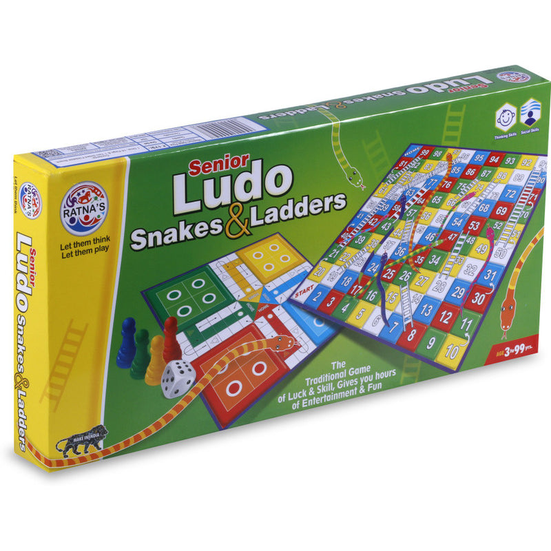 Ratna's Ludo & Snakes and Ladders Set | Senior Deluxe Board Game