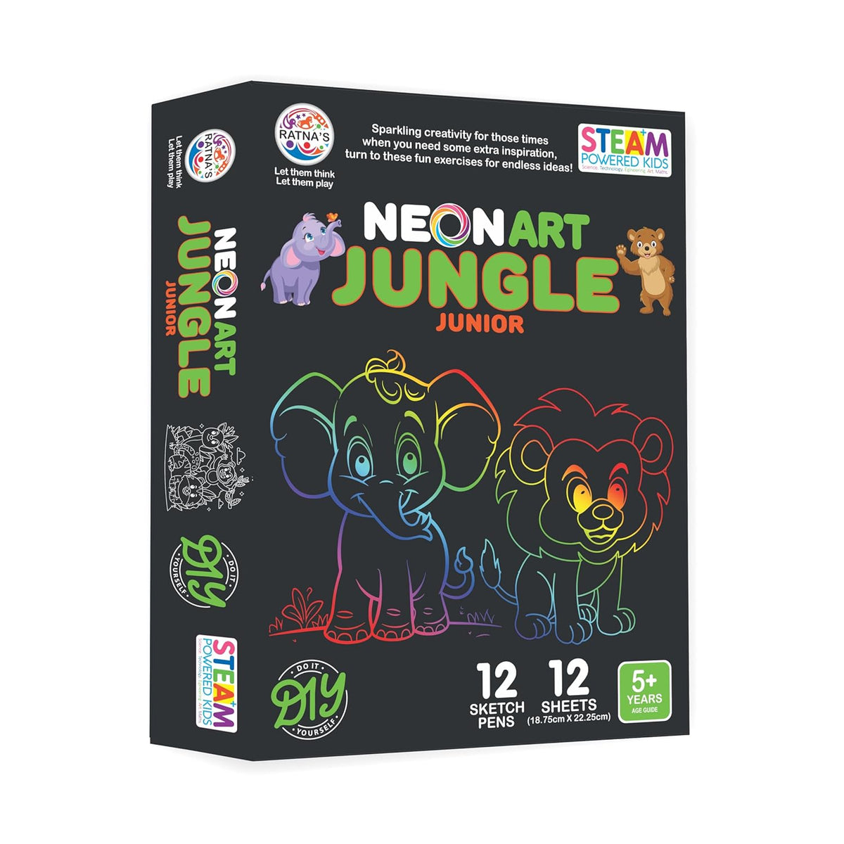 Ratna's Neon Jungle Coloring Kit | Sketch Pens Creative Set