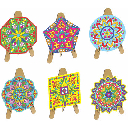 Wooden Mandala Art Kit | Child Painting