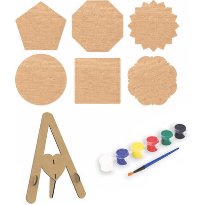 Wooden Mandala Art Kit | Finished Piece Detail