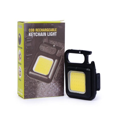 Rechargeable LED Keychain Flashlight Mini Portable Torch Black
