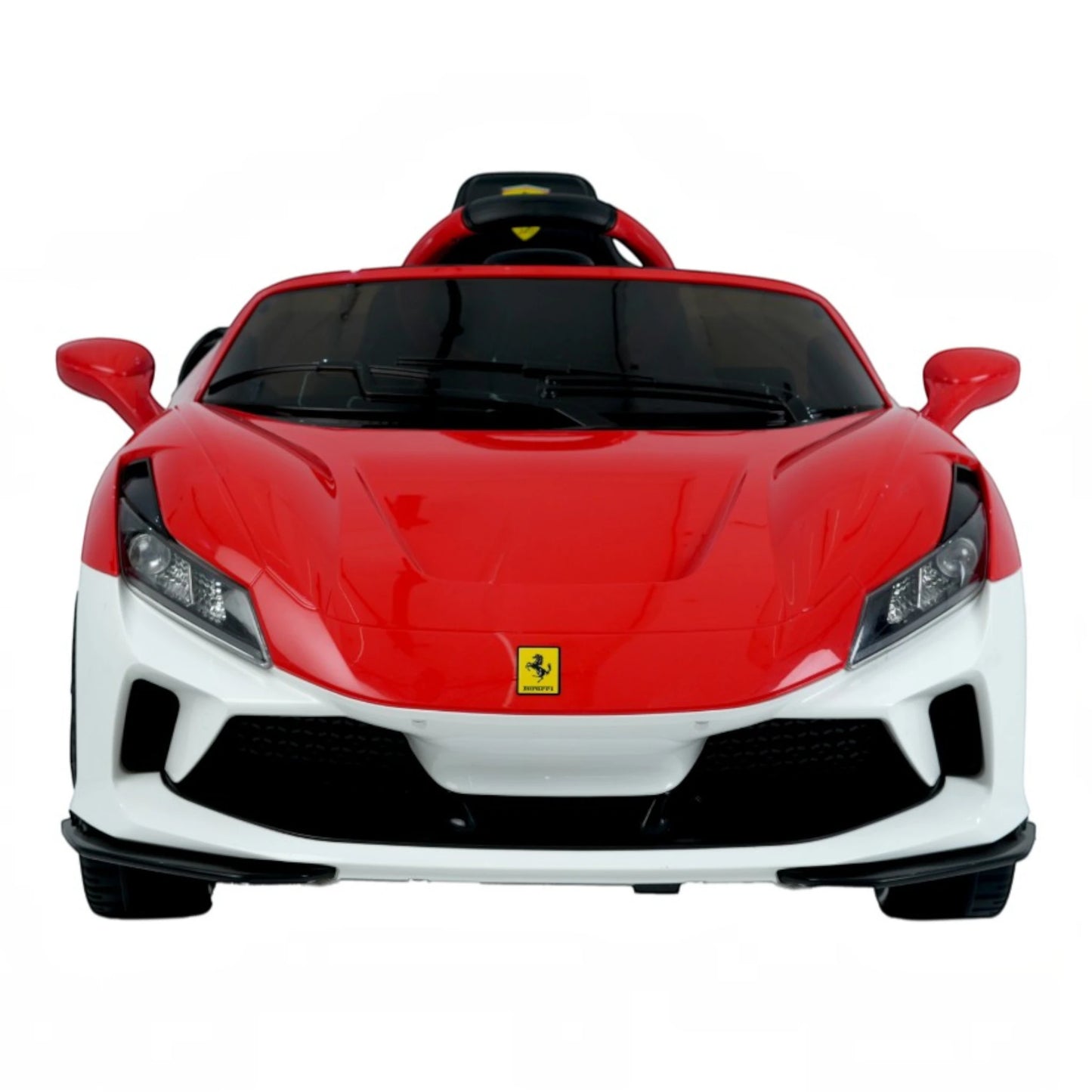 Toy House Battery Operated Ride-On Car for Kids - White With Red