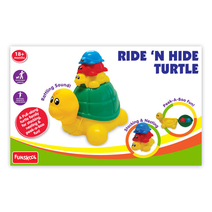 Funskool Ride N Hide Turtle: Engaging Pull-Along Stacking Toy for Toddlers