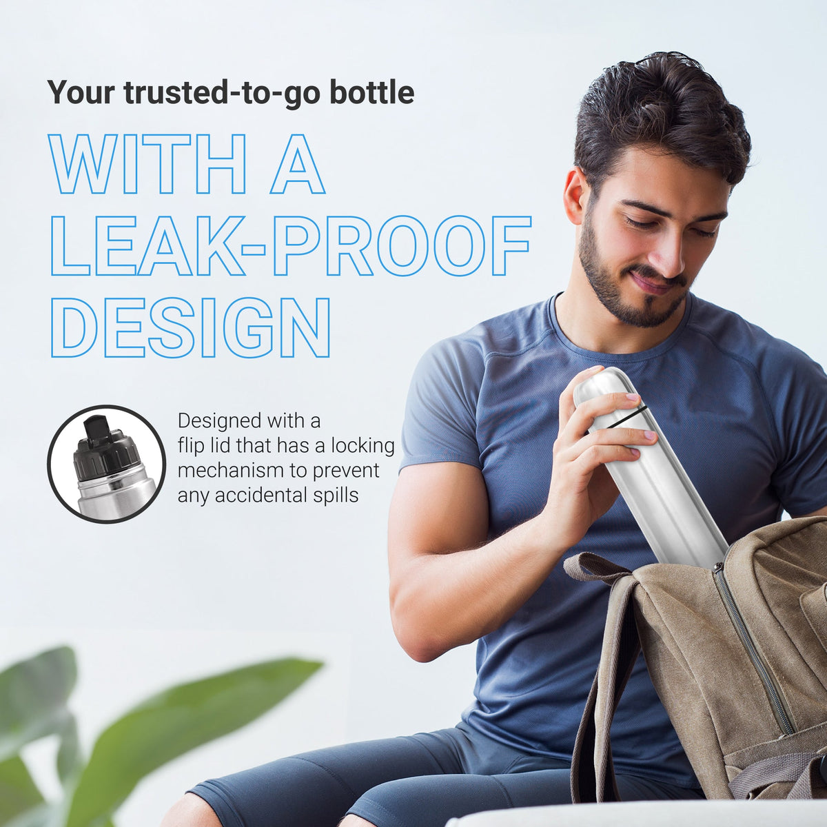 Milton Flip Lid Thermosteel Insulated Water Bottle