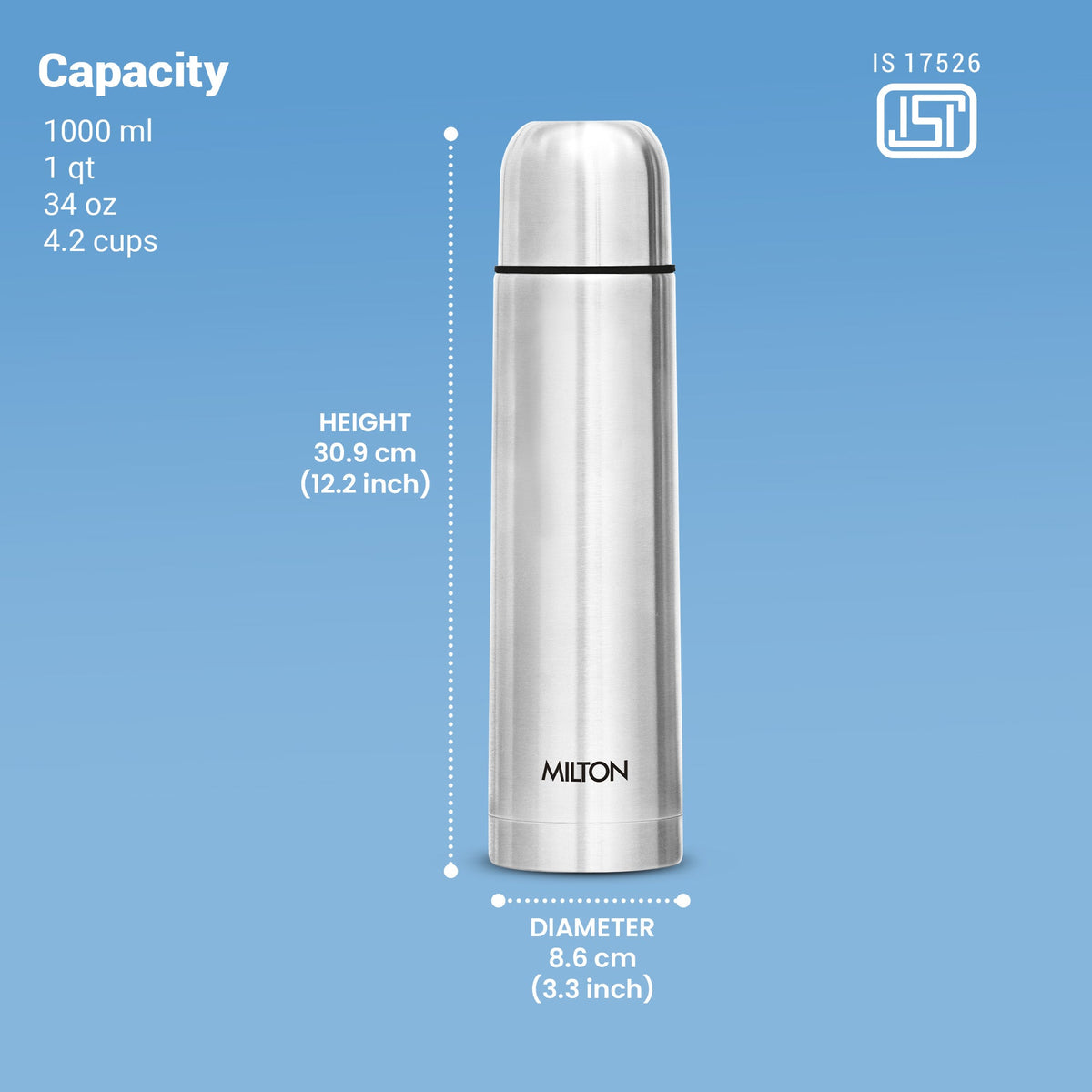Milton Flip Lid Thermosteel Insulated Water Bottle