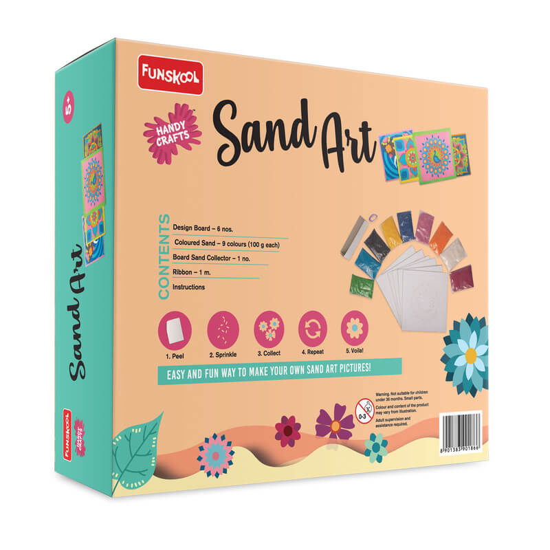 Funskool Handycrafts Sand Art Creative Activity Kit with 6 Design Boards