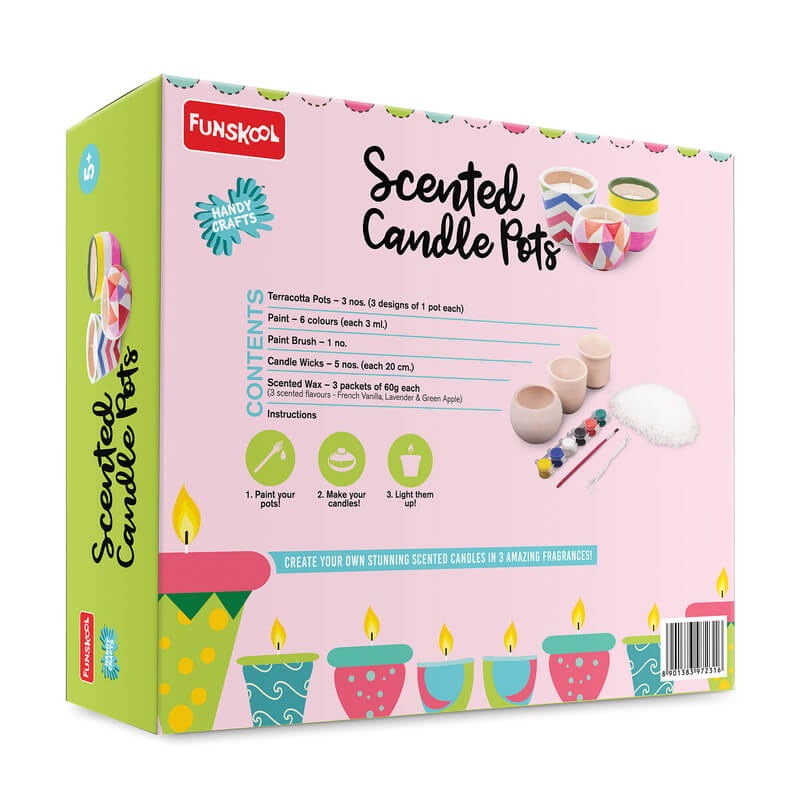 Funskool Handycrafts Scented Candle Pots DIY Craft Kit for Kids
