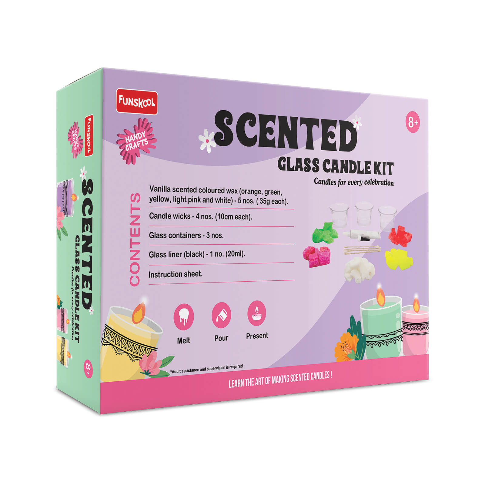 Funskool Handycrafts DIY Scented Glass Candle Art & Craft Kit