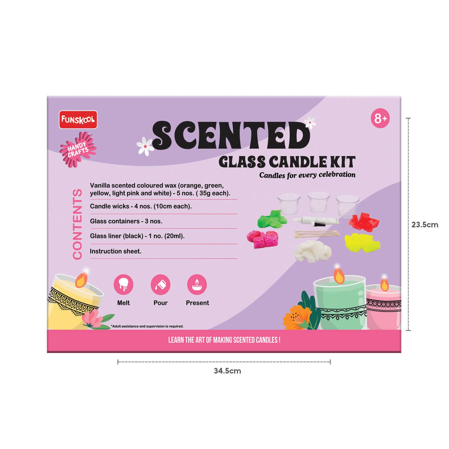 Funskool Handycrafts DIY Scented Glass Candle Art & Craft Kit