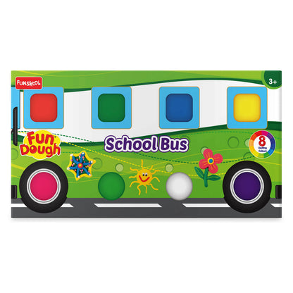 Funskool Fundough School Bus Jumbo Playdough Kit with Cutters for Creative Fun