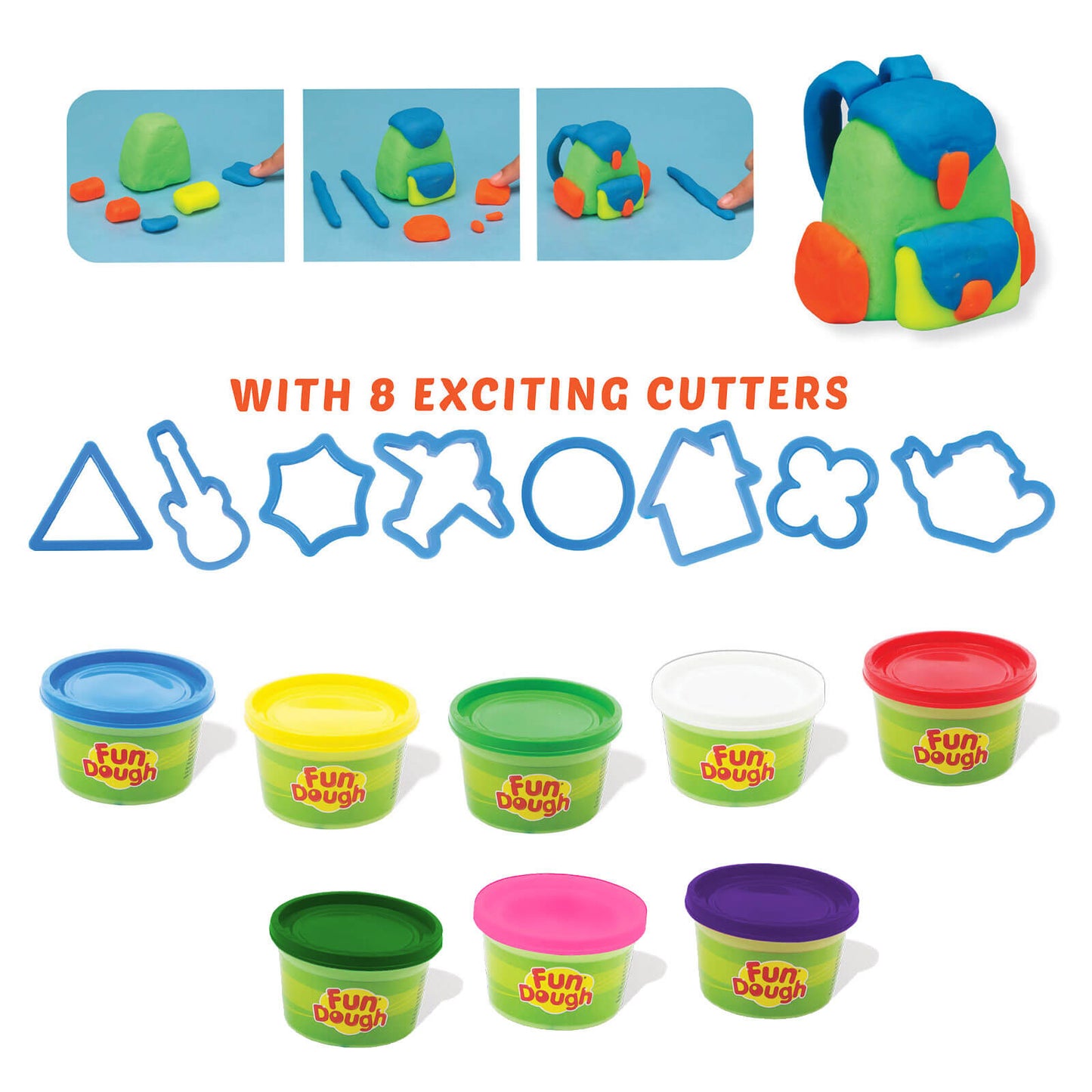 Funskool Fundough School Bus Jumbo Playdough Kit with Cutters for Creative Fun