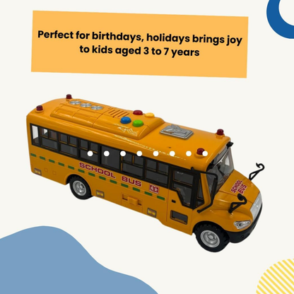 School Bus Toy with Lights and Openable Doors