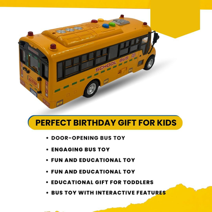 School Bus Toy with Lights and Openable Doors