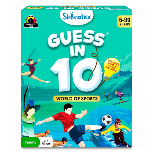 Skillmatics Guess in 10 Sports Fun Family Card Game, Educational Travel Toy