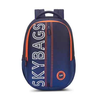 Skybags Grad 03 Navy Blue Laptop Backpack with Rain Cover