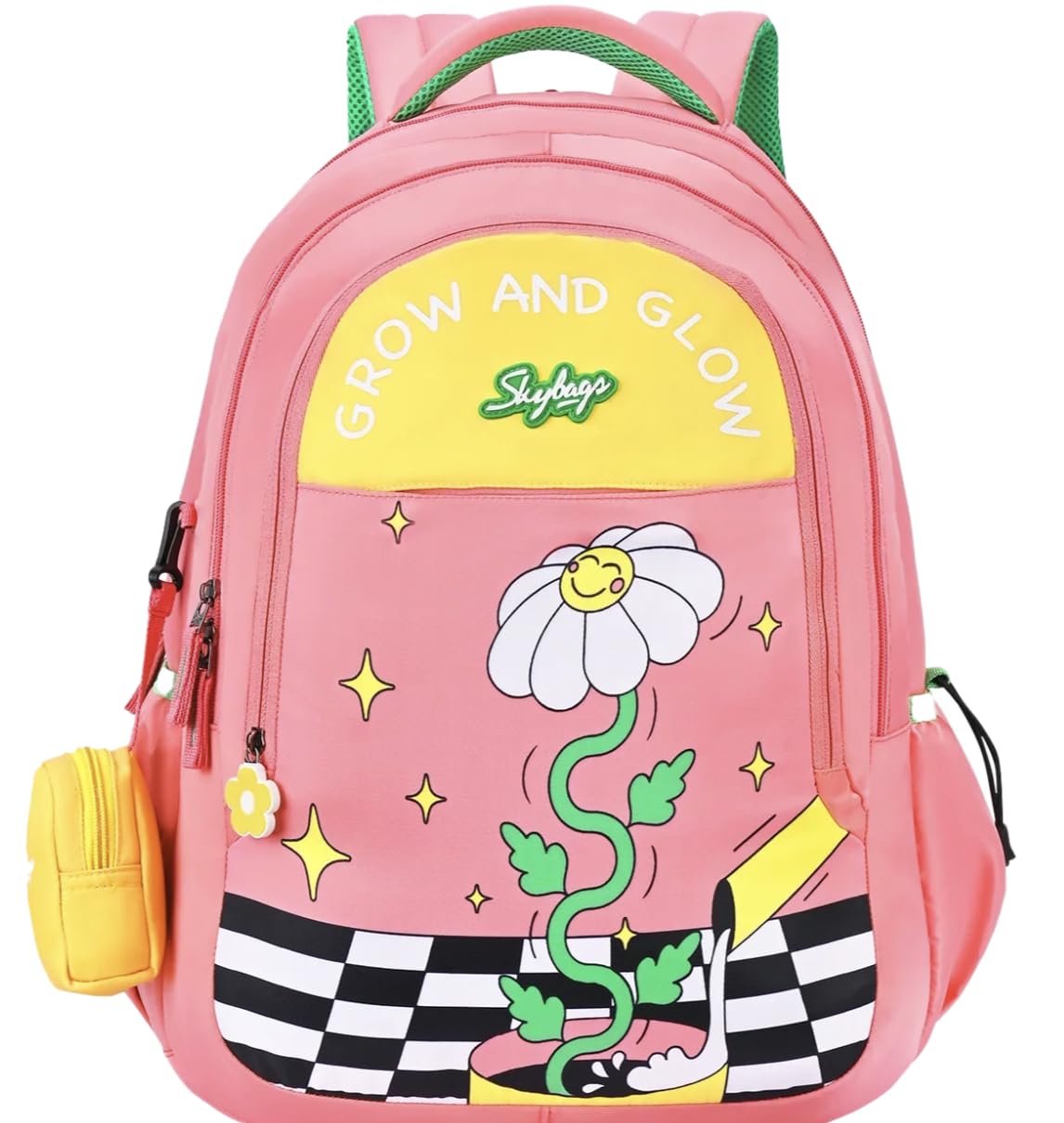 Skybags Jade 01 Pink 37L Glow-in-the-Dark School Backpack for Girls