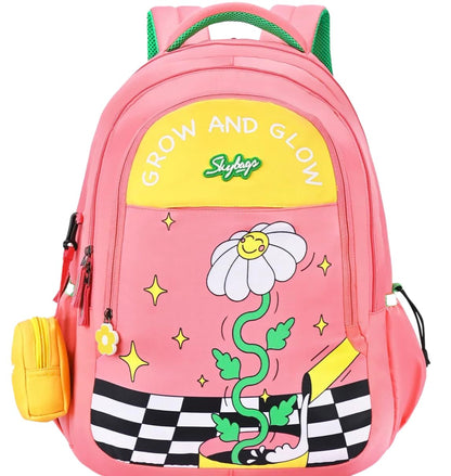 Skybags Jade 01 Pink 37L Glow-in-the-Dark School Backpack for Girls