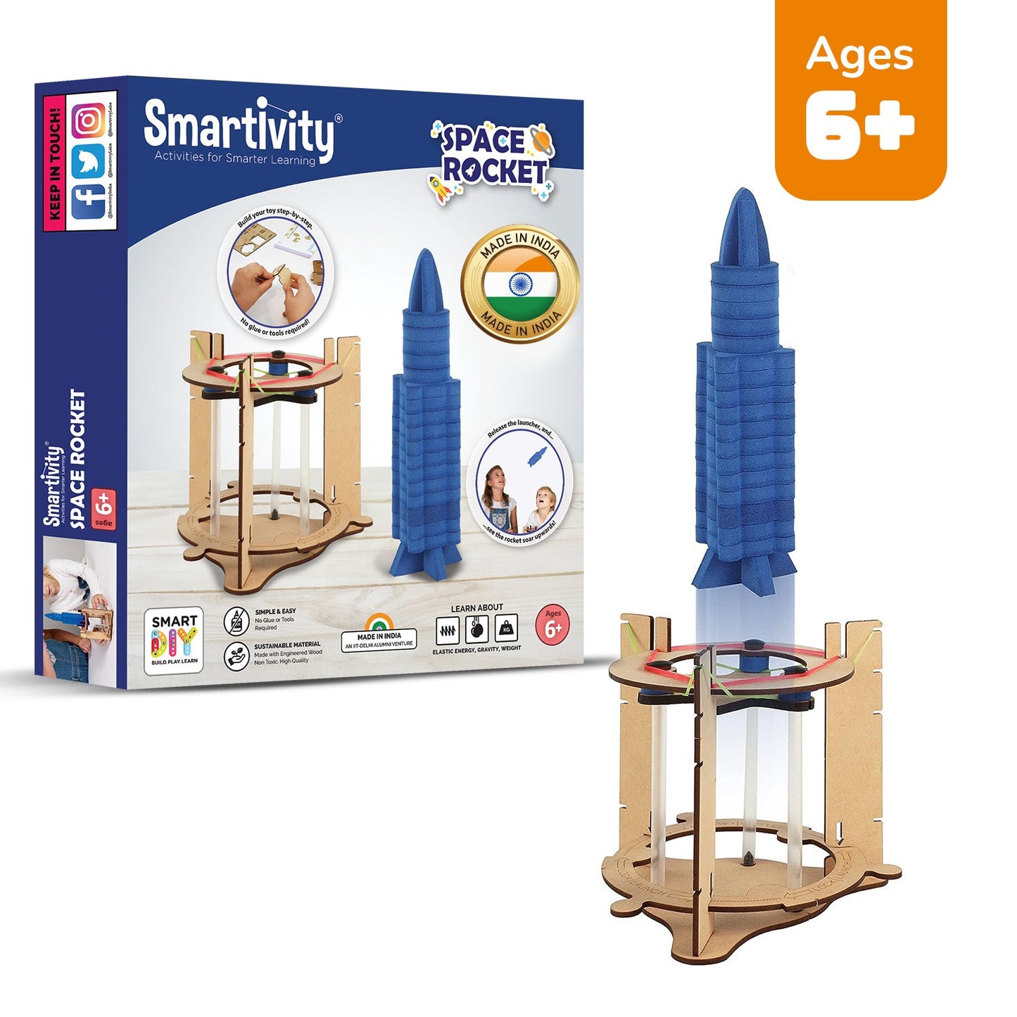 Smartivity Blast-Off Space Rocket DIY STEM Kit for Kids 6+ Educational Toy