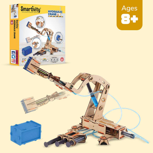 Smartivity DIY Hydraulic Crane STEM Kit: Build & Lift Educational Toy