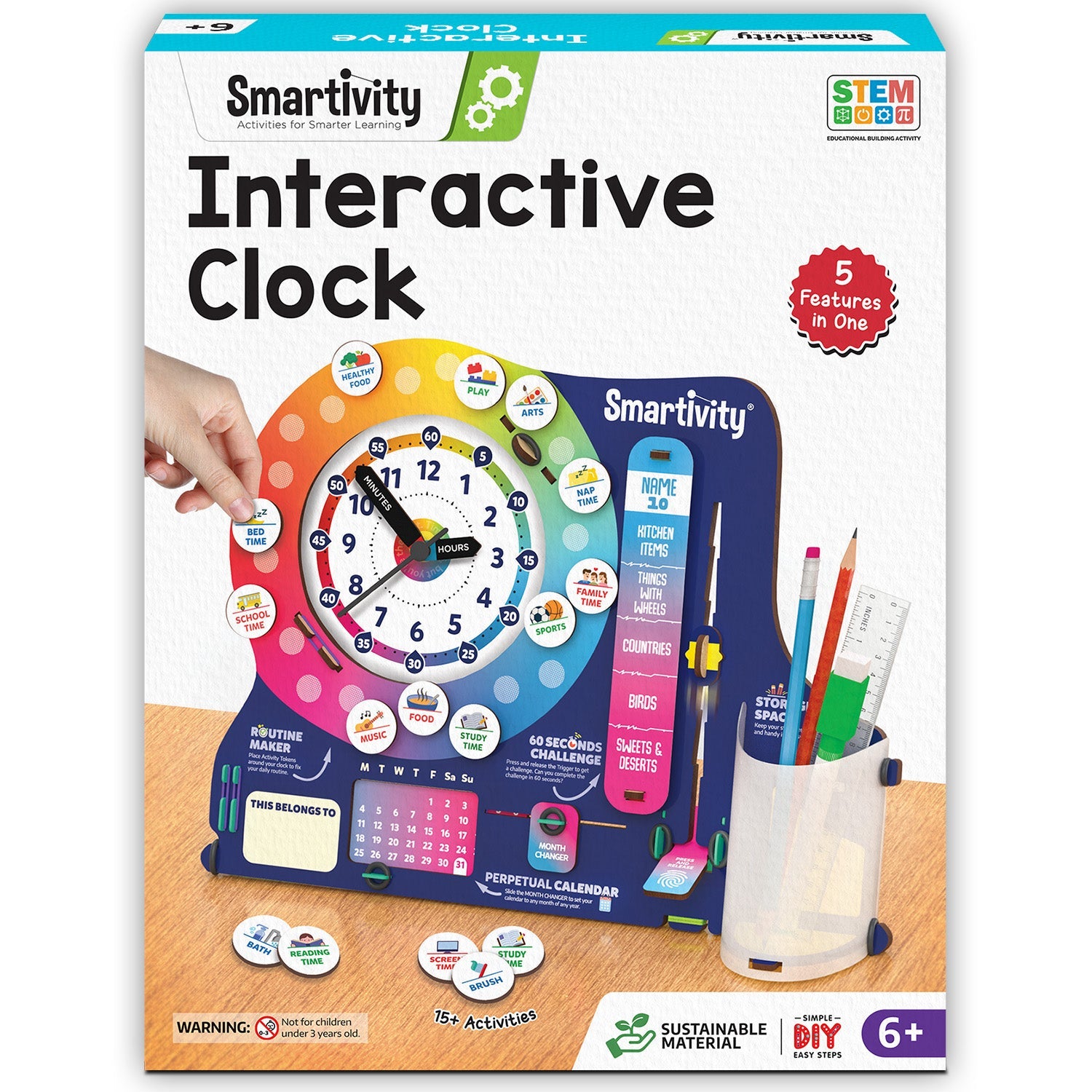 Smartivity Interactive Clock Kit | Perpetual Calendar 60-Second Game