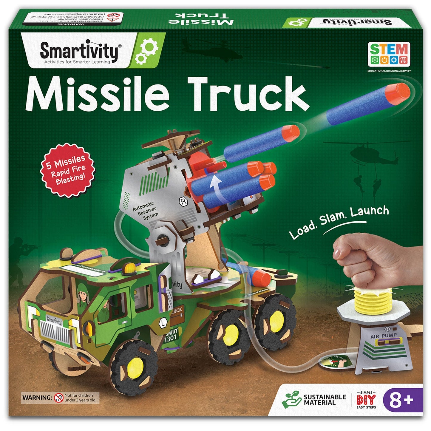 Smartivity STEM Air-Powered Missile Truck Construction Toy Kit - Ages 8-14 Years