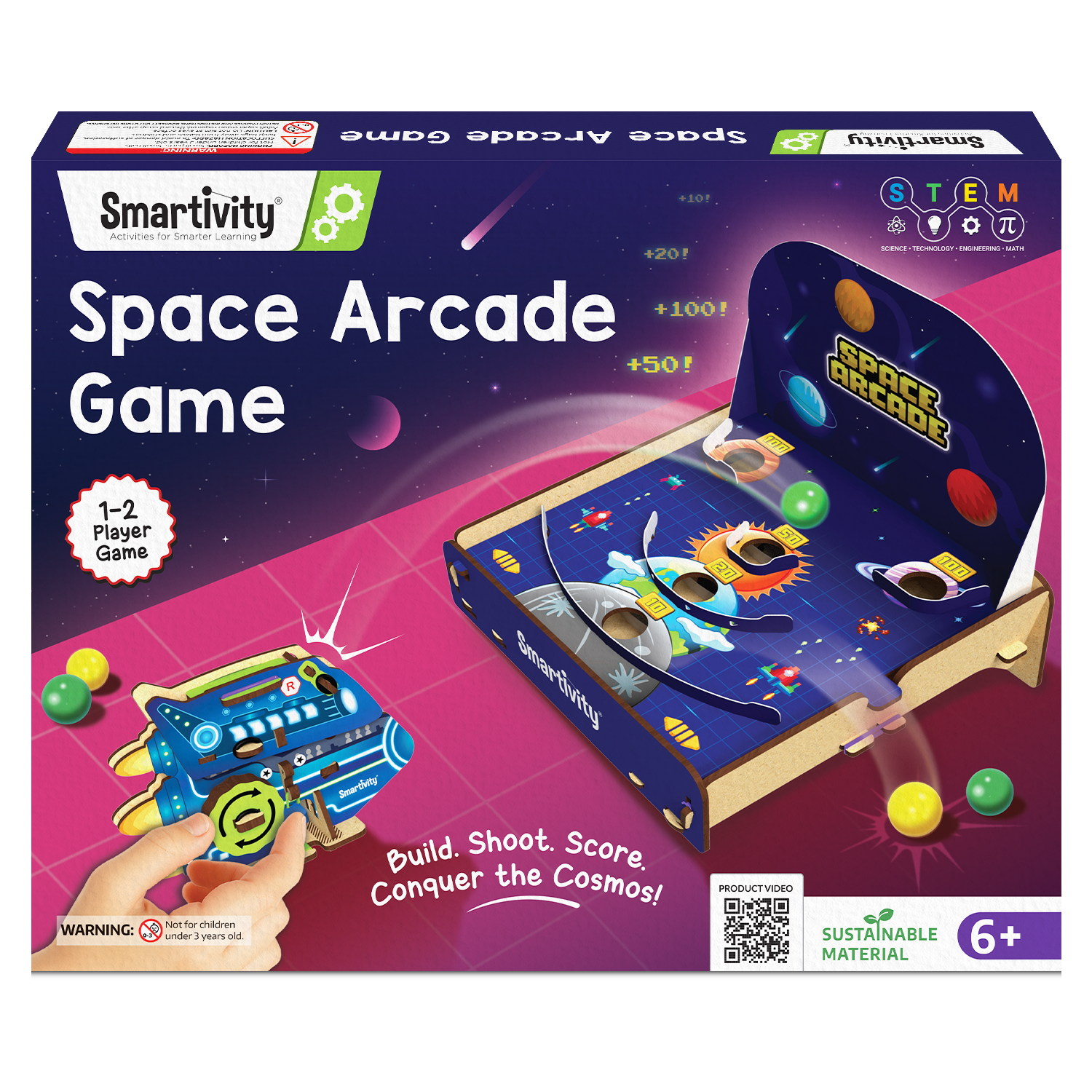 Smartivity Space Arcade STEM Construction Toy: DIY Educational Game for Kids 6-14 Years