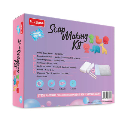 Funskool Handycrafts Animal Soap Making Kit with 6 Fun Moulds