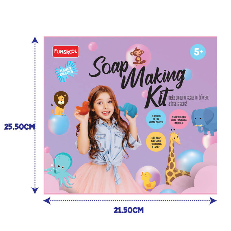 Funskool Handycrafts Animal Soap Making Kit with 6 Fun Moulds