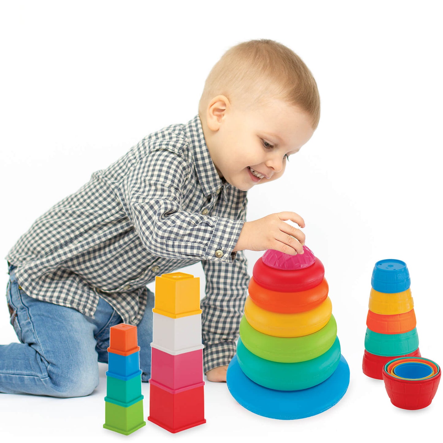 Vibrant Stacking & Nesting Cups Educational Toddler Toy for Sensory Development