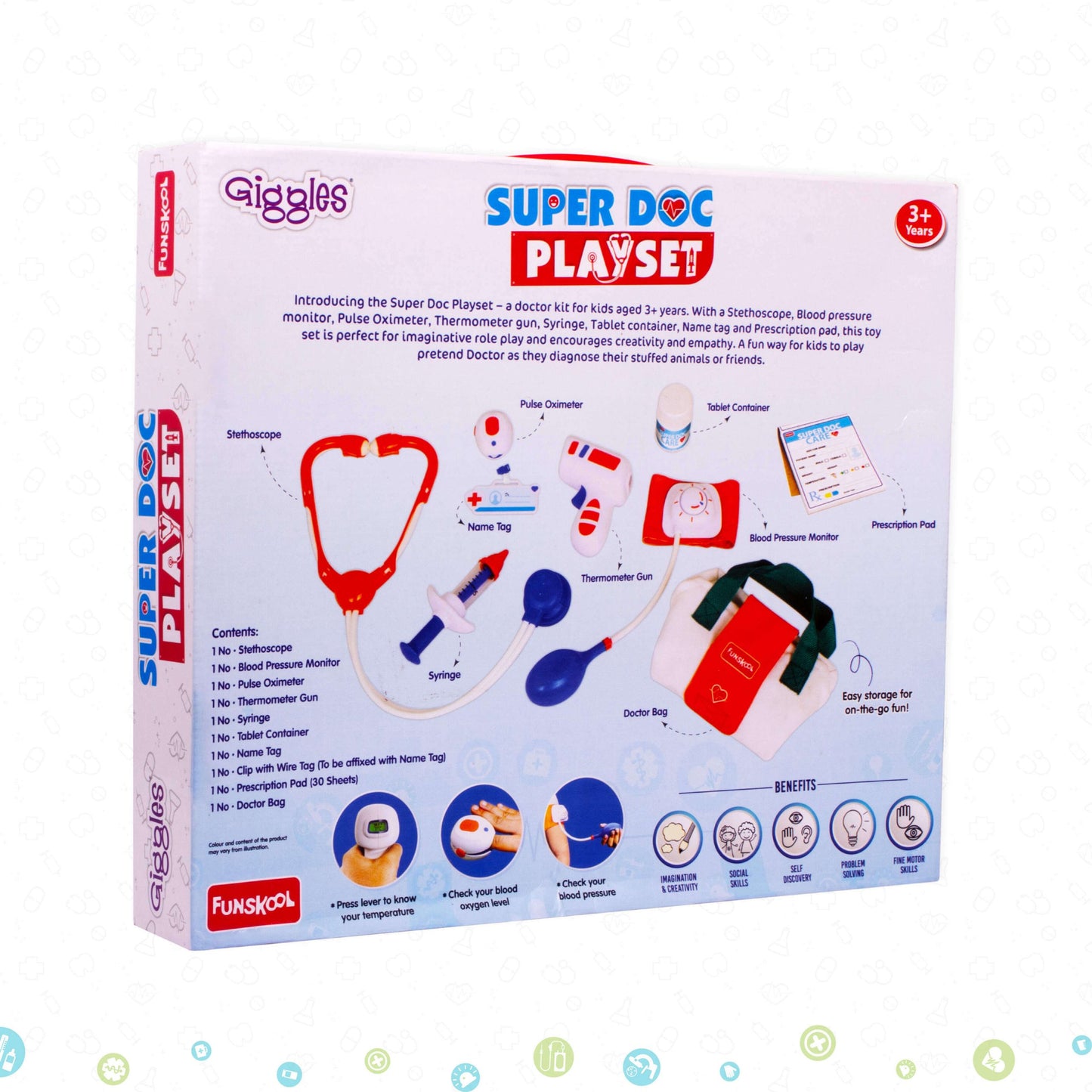 Kids 9-Piece Deluxe Doctor Play Kit - Stethoscope, Syringe, Role Play Toy