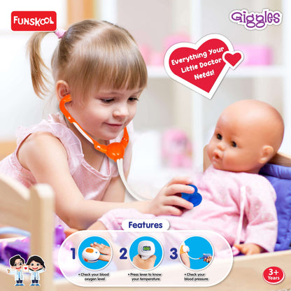 Kids 9-Piece Deluxe Doctor Play Kit - Stethoscope, Syringe, Role Play Toy