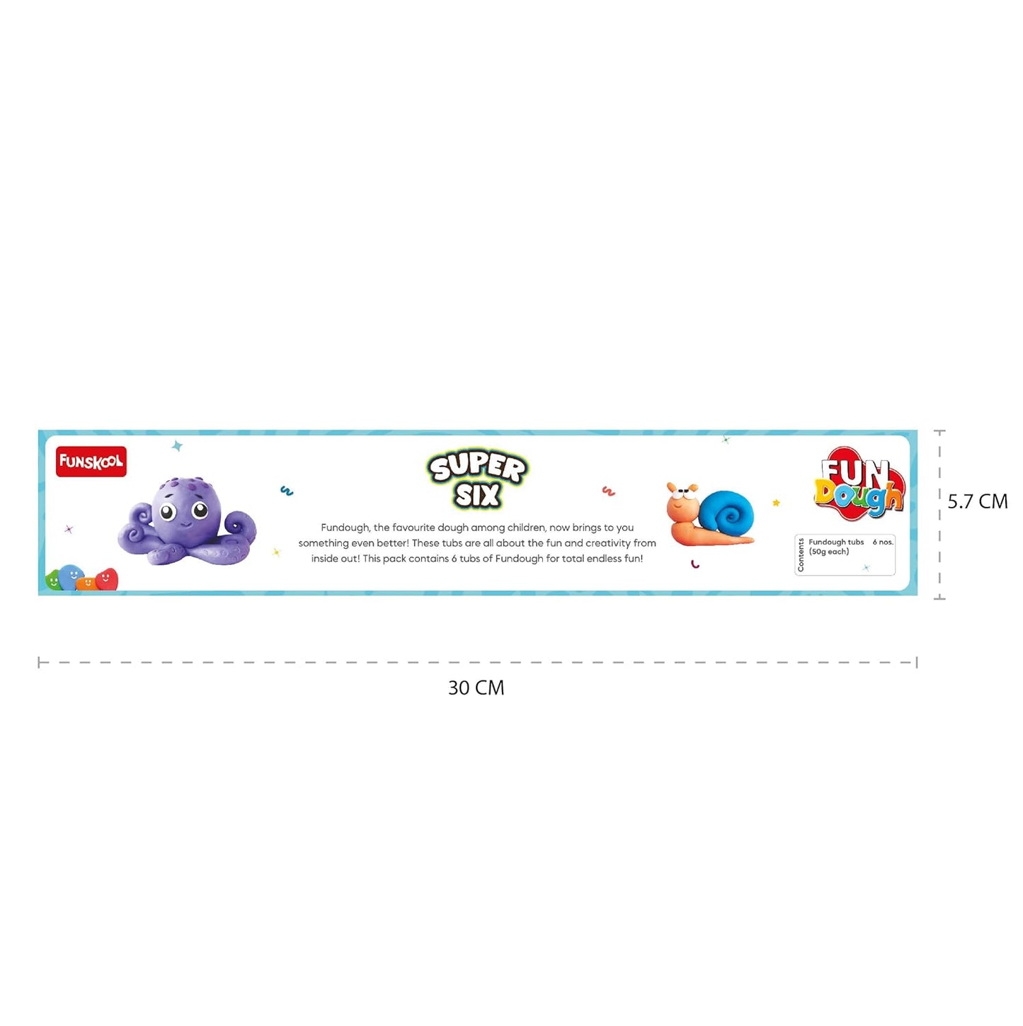 Fundough Super Six Pack: Vibrant Modeling Clay for Creative Kids' Fun