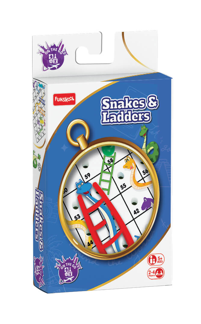Compact Portable Travel Snakes and Ladders Board Game for Kids & Family Fun