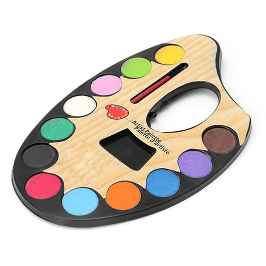 TIPTOP 12-Well Artist Paint Palette with Thumb Hole - 28x18cm