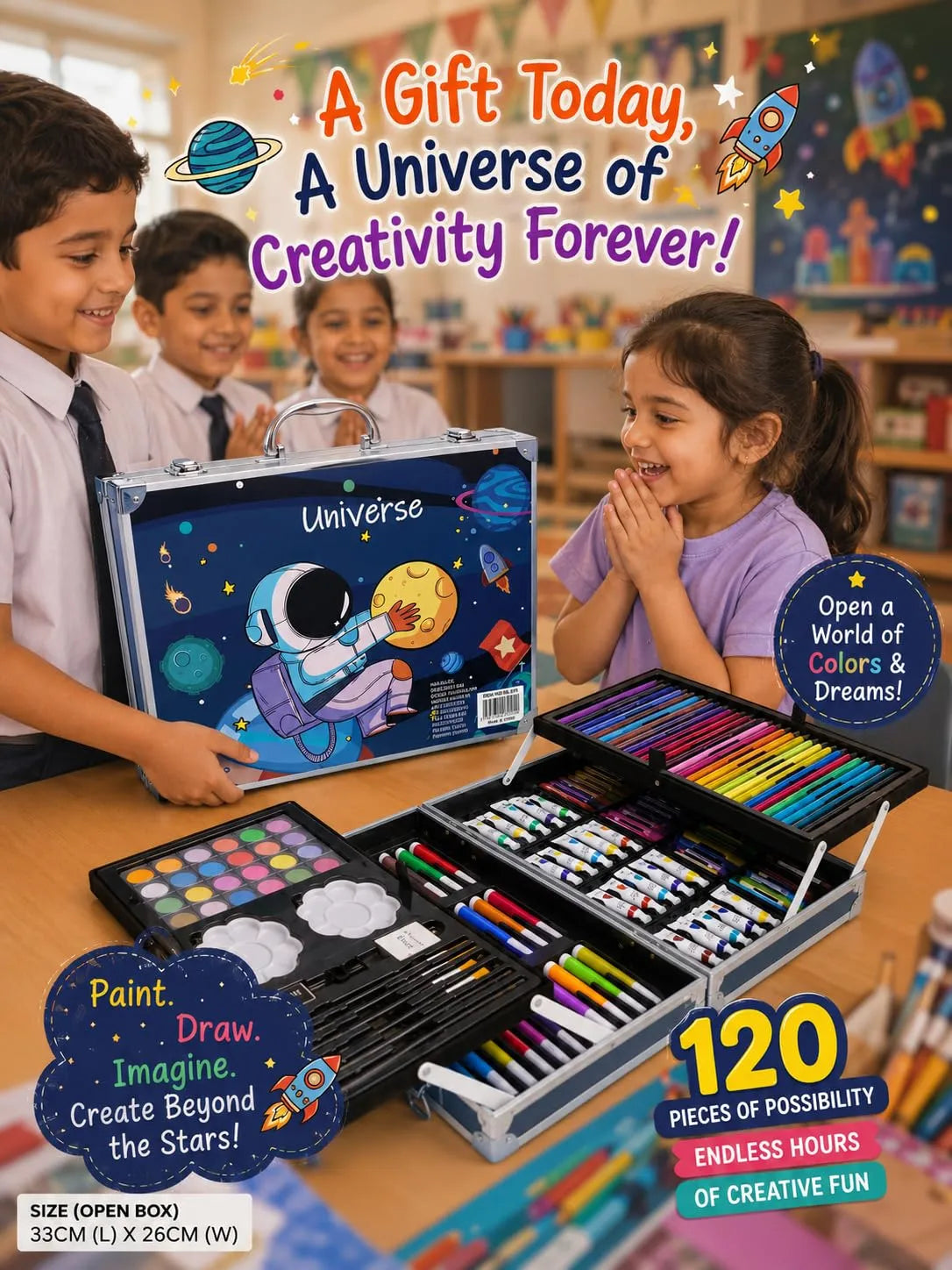145-Piece Art Set | Astronaut Theme Detail