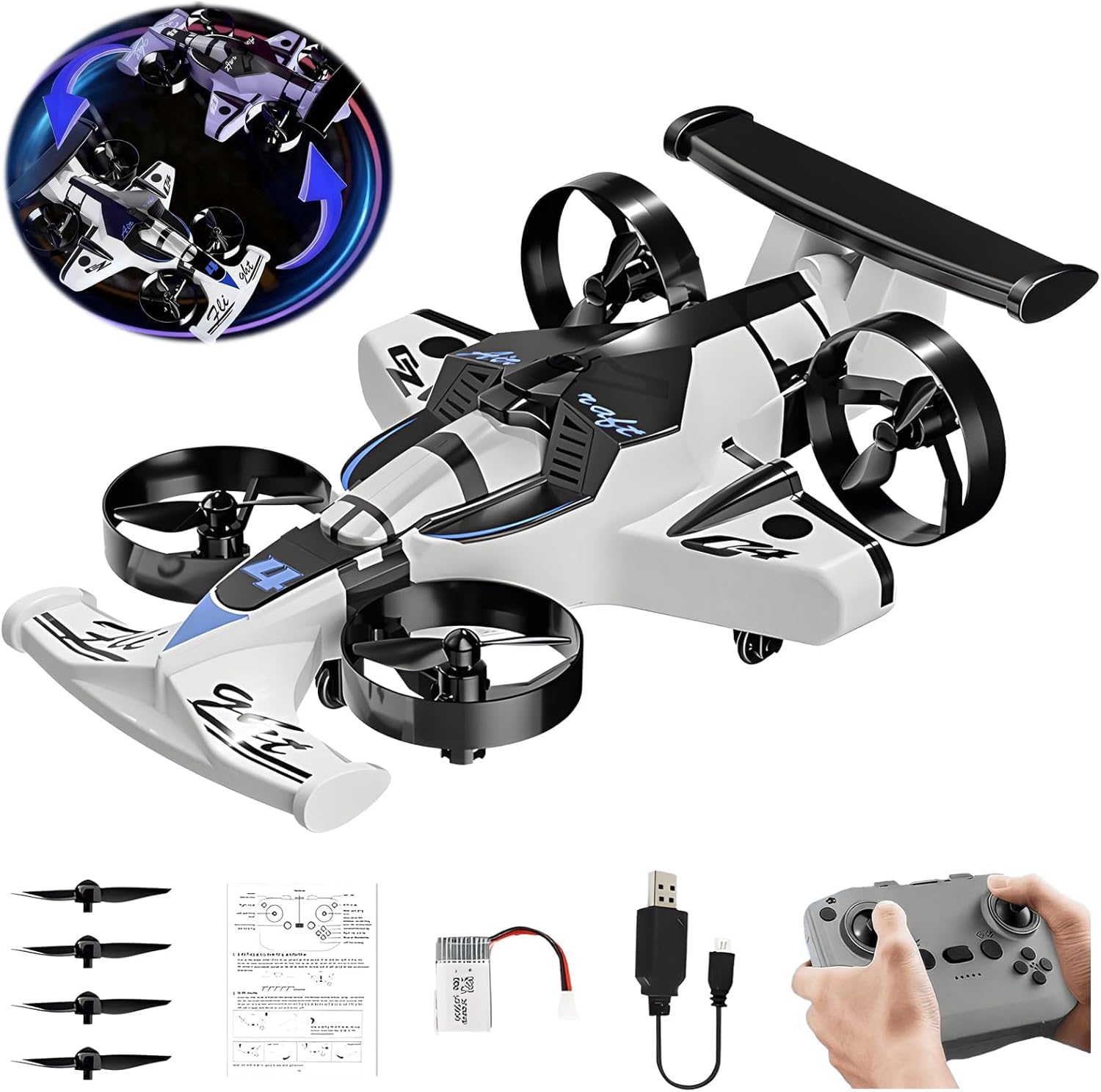 TIPTOP 2-in-1 Remote Control Flying Car and Stunt Drone