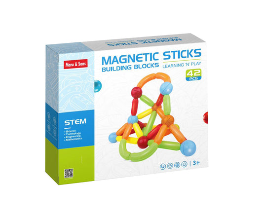 TIPTOP 42 Piece Magnetic Building Sticks and Balls STEM Set