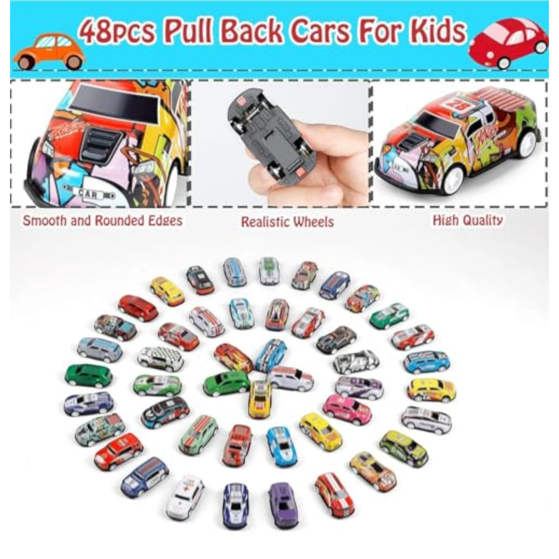Pull Back Cars Set | Car Colours Detail