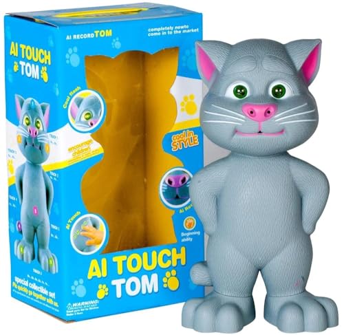 TIPTOP AI Touch Tom Interactive Talking Cat Toy, Electronic Pet with Sound Effects