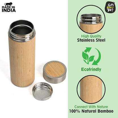 Bamboo Insulated Flask | Tea Strainer Detail