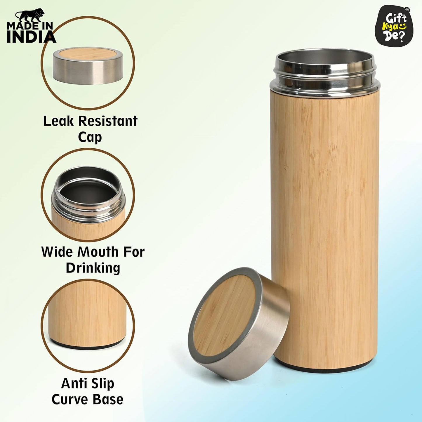 Bamboo Insulated Flask | Bamboo Exterior Detail