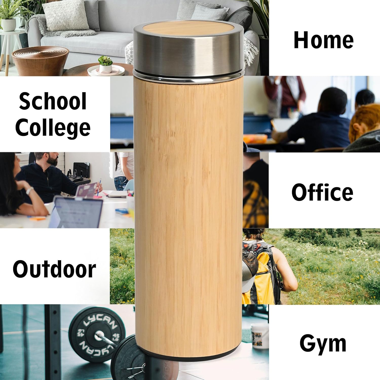 Bamboo Insulated Flask | Size Reference