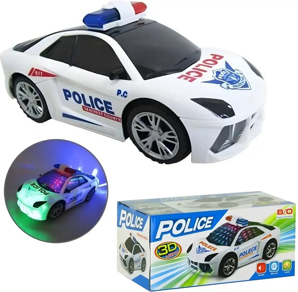 TIPTOP Battery Operated Police Car Toy for Kids with Realistic Lights & Sounds