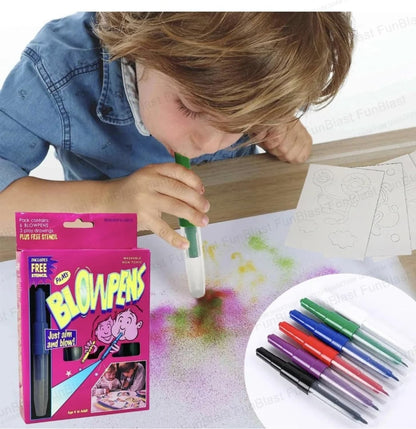 Blow Pens Art Set | Child Using Set